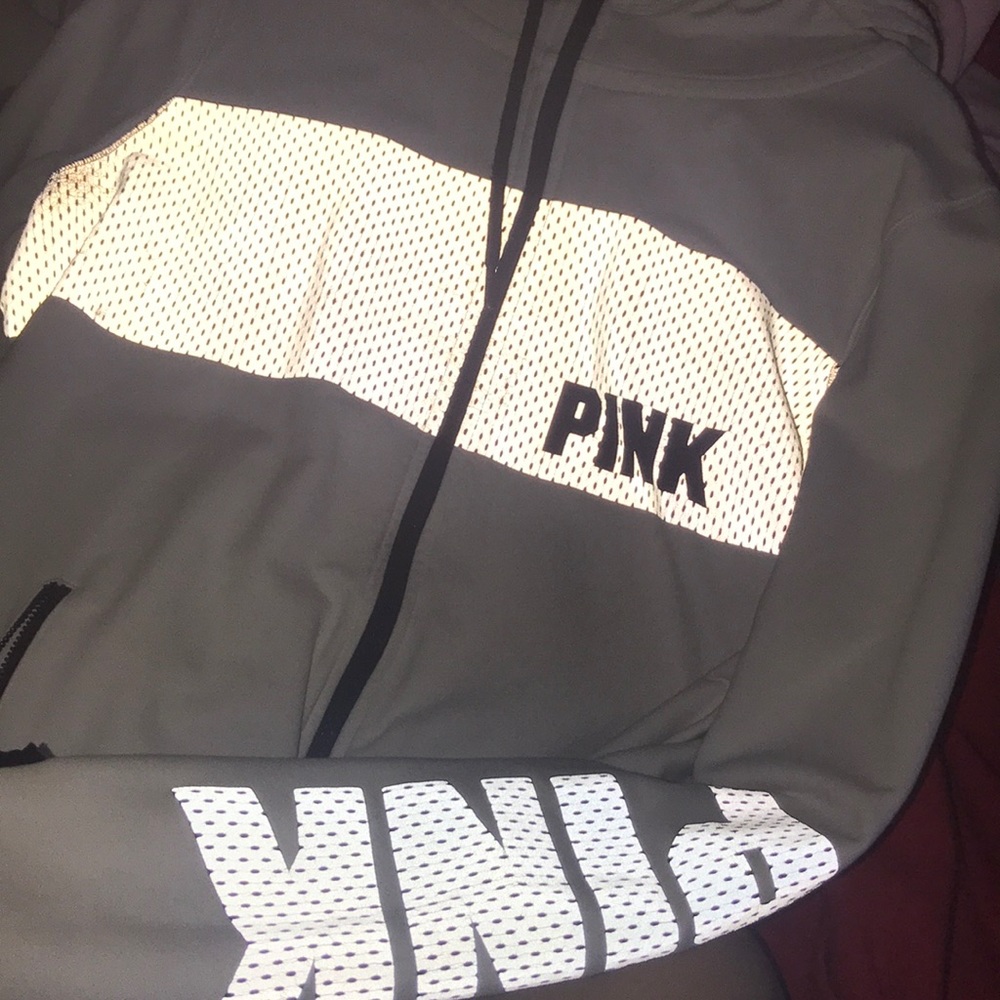 Reflective Pink Zip up sweater {SOLD ON MERCARI)